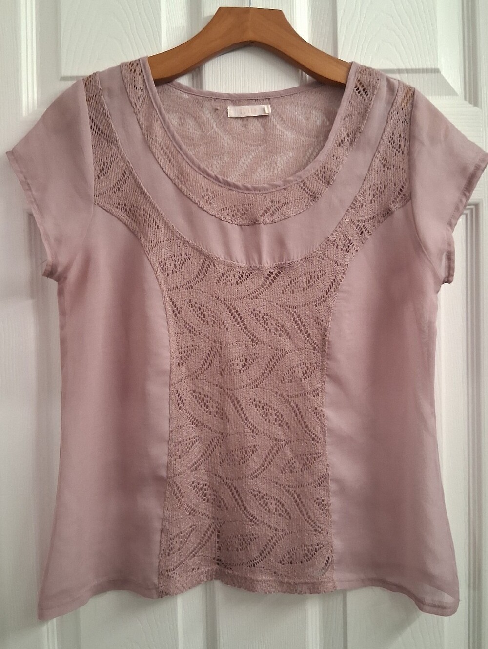 Tulle Mauve Sheer Blouse Small